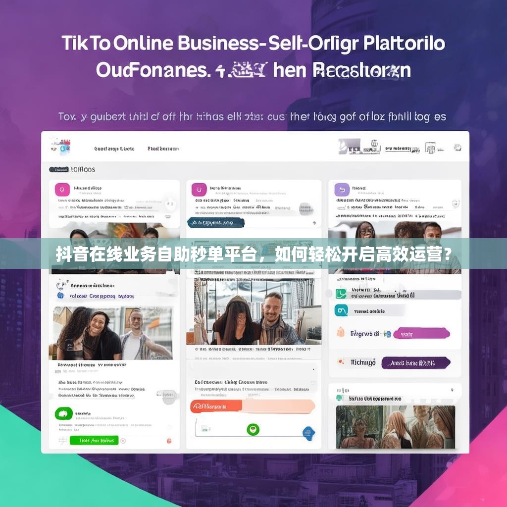 抖音在线业务自助秒单平台，如何轻松开启高效运营？